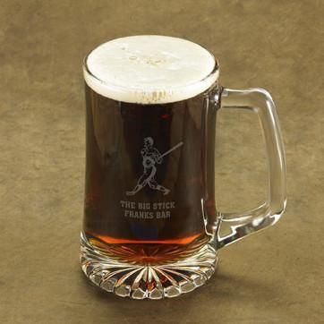 Personalized 25 oz. Icon Beer Mugs-Baseball-