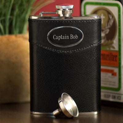 Personalized Flasks - Leather - Groomsmen Gifts - 8 oz.-Default-