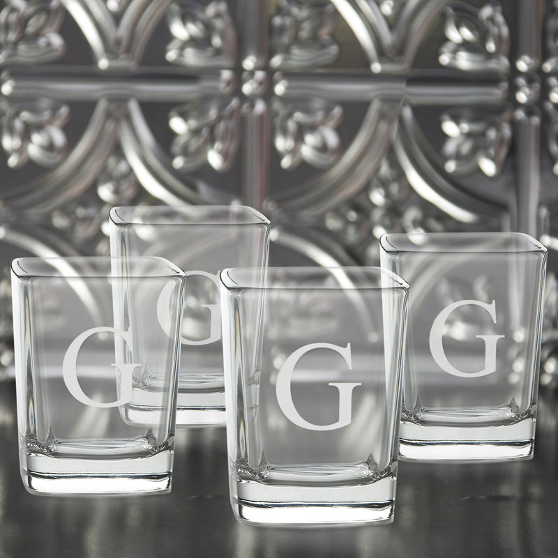 Personalized Shot Glasses - Set of 4 - Square - Groomsmen Gifts-