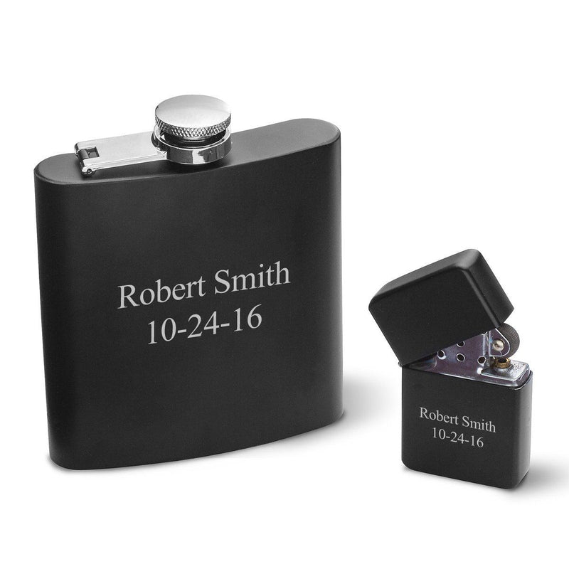 Personalized Flasks - Personalized Lighters - Set - Groomsmen-Flasks-JDS-