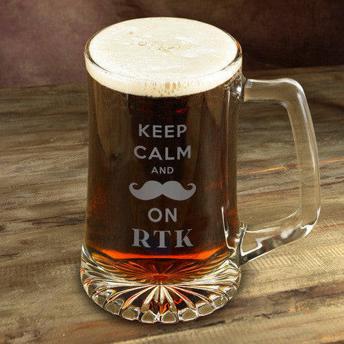 Personalized Beer Mugs - Mustache Mug - Glass - Groomsmen - 25 oz.-KeepCalmMustache-