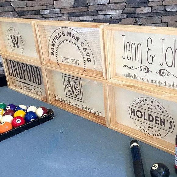 Personalized Beer Bottle Cap Shadow Box