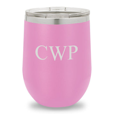 Personalized Bridesmaid Insulated Wine Tumbler 12 oz. - Light Purple-Barware-JDS-3Initials-