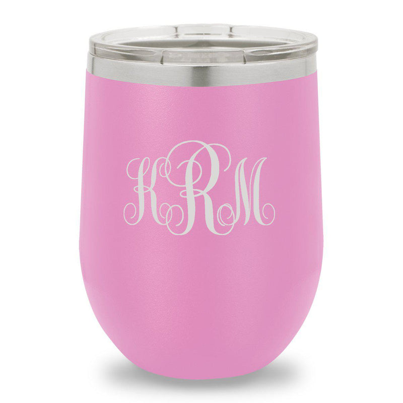 Personalized Bridesmaid Insulated Wine Tumbler 12 oz. - Light Purple-Barware-JDS-IMF-