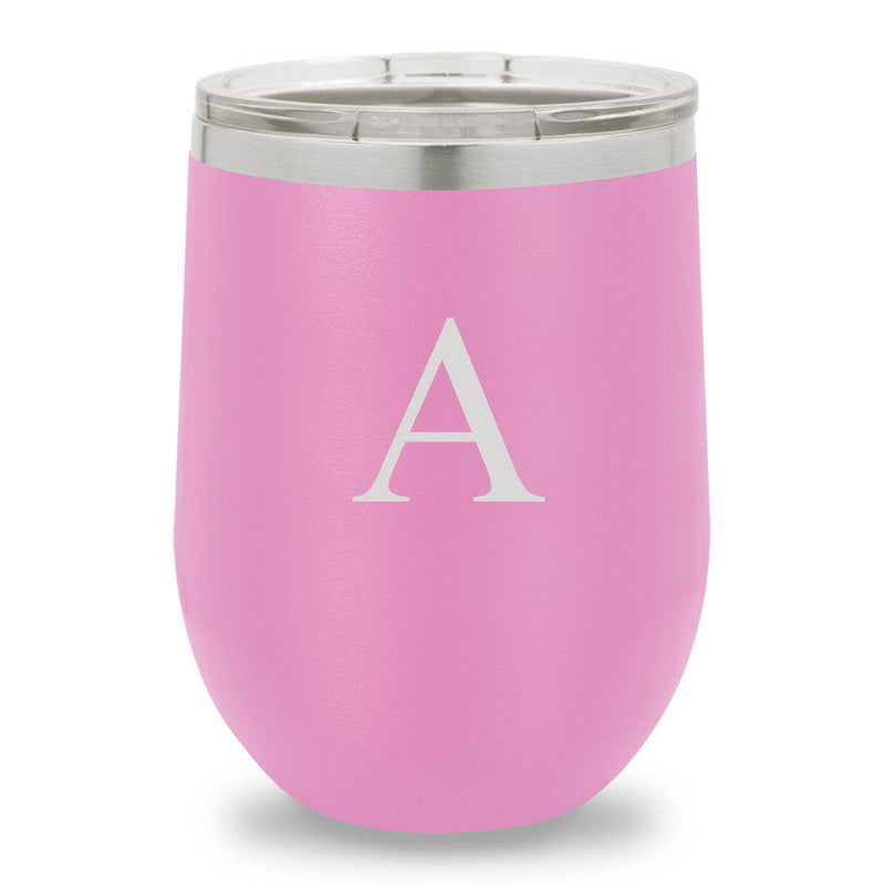 Personalized Bridesmaid Insulated Wine Tumbler 12 oz. - Light Purple-Barware-JDS-Initial-