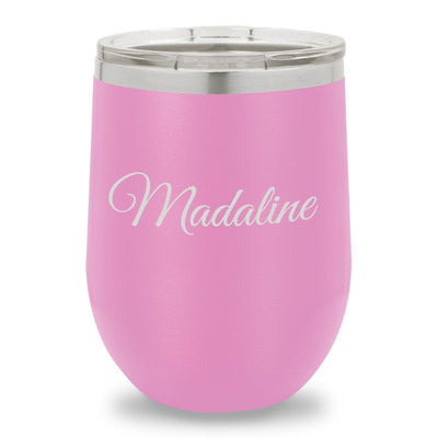 Personalized Bridesmaid Insulated Wine Tumbler 12 oz. - Light Purple-Barware-JDS-Script-