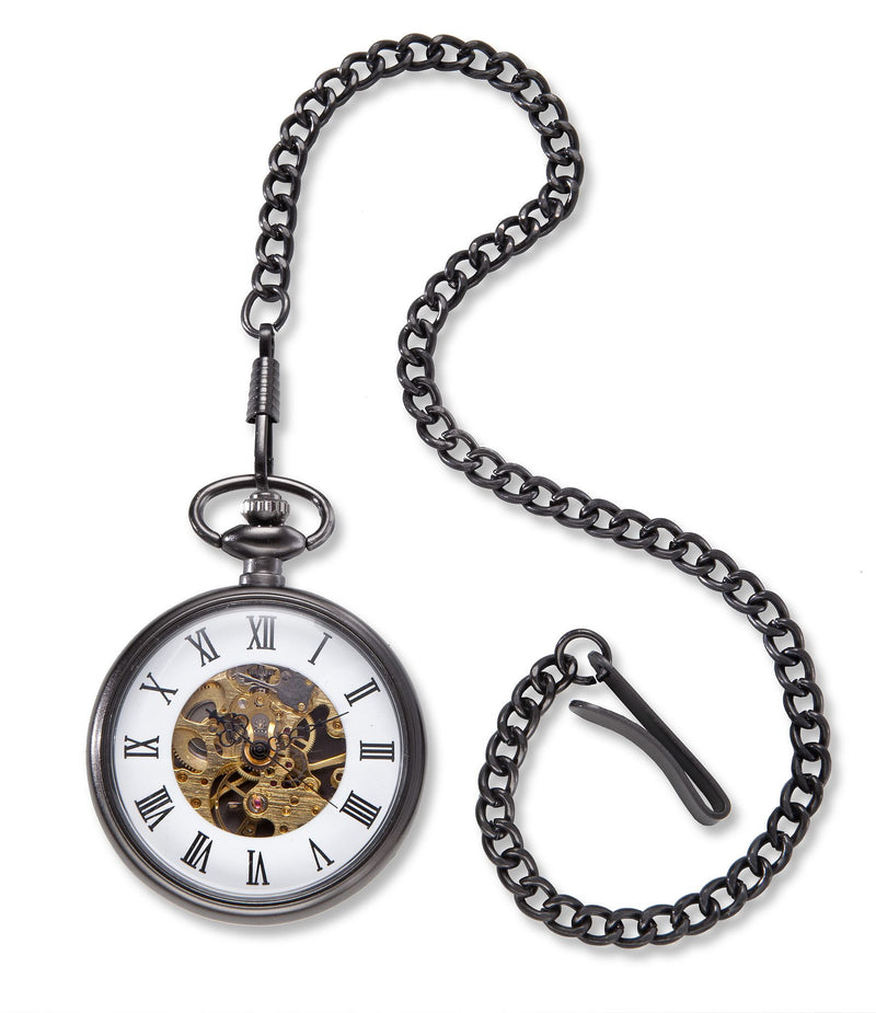 Personalized Pocket Watch - Gears - Gunmetal - Groomsmen Gifts-