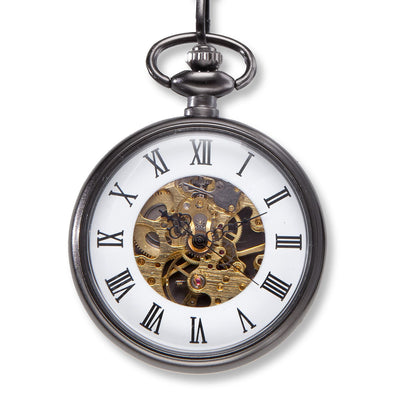 Personalized Pocket Watch - Gears - Gunmetal - Groomsmen Gifts-