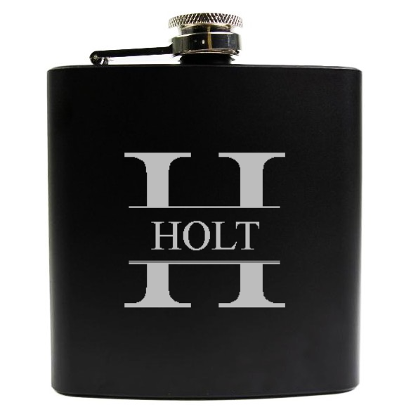 Midnight Personalized Black Matte Stainless Steel Flask