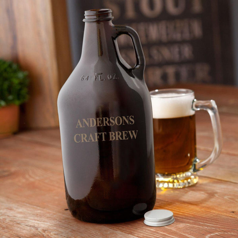 Personalized Amber Growler - 64 oz.