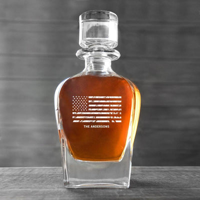 Personalized Patriotic Antique Whiskey Decanters