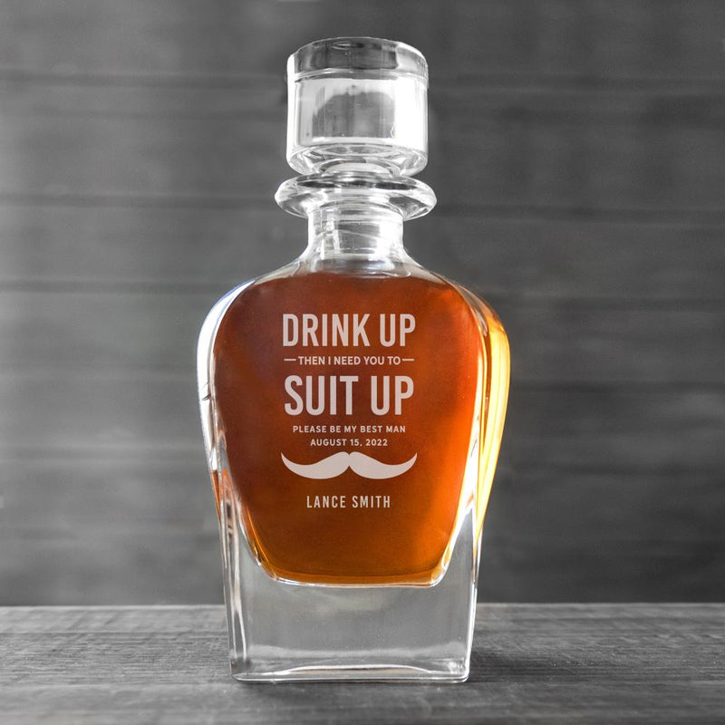 Personalized Baron Groomsmen Proposal Decanter