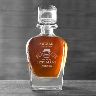 Personalized Baron Groomsmen Proposal Decanter