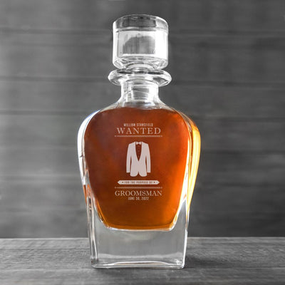 Personalized Baron Groomsmen Proposal Decanter