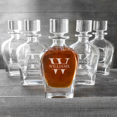 Groomsmen Gift Set of 5 Personalized Baron Whiskey Decanters