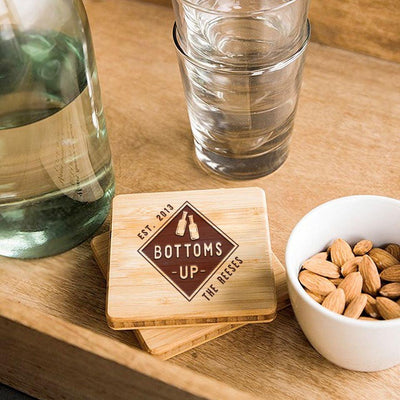 Personalized Man Cave Bamboo Coasters