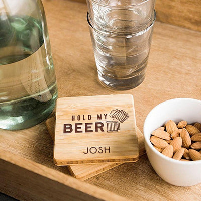 Personalized Man Cave Bamboo Coasters