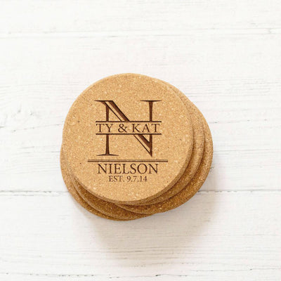 Personalized Cork Wedding Coasters