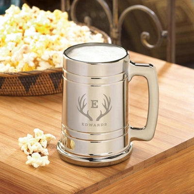 Personalized Monogram Gunmetal Beer Mug