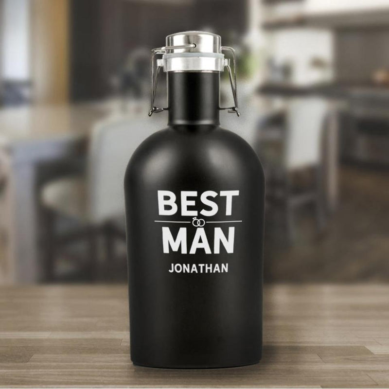 Personalized Best Man Black Beer Growler