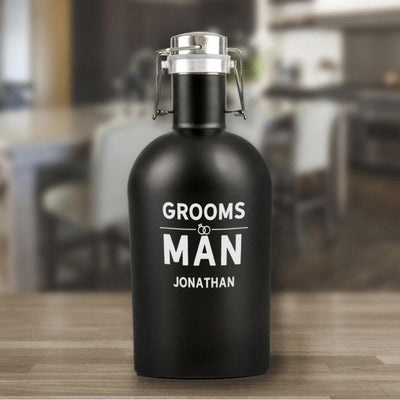 Personalized Groomsman Black Beer Growler