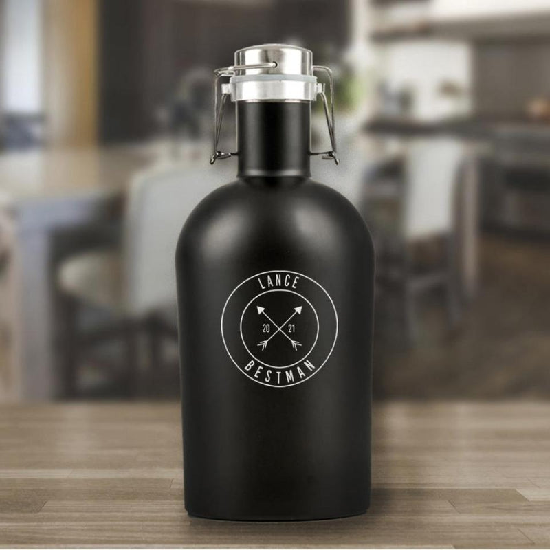 Personalized Best Man Black Beer Growler