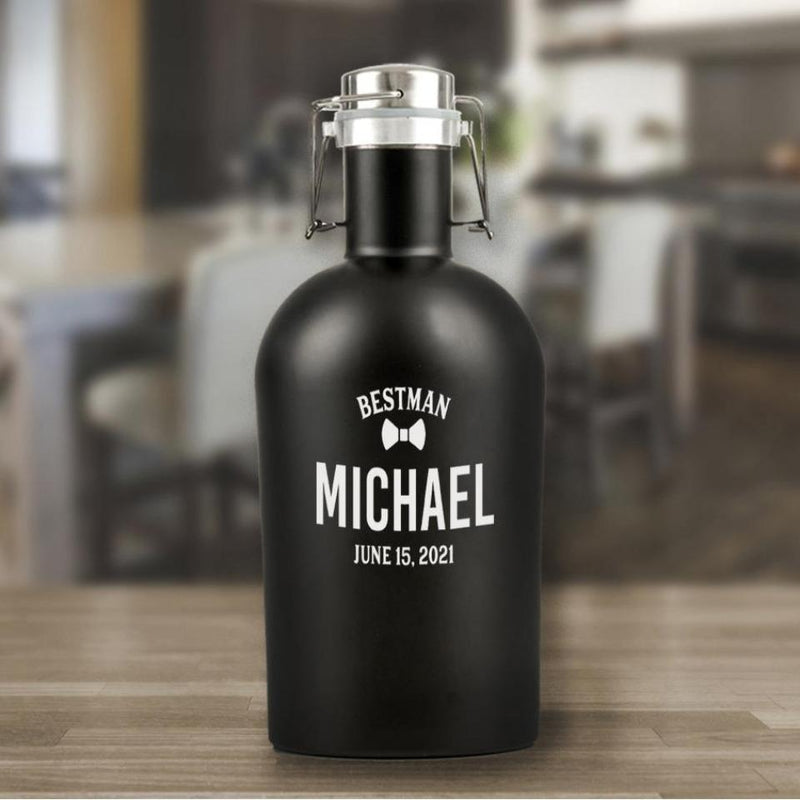 Personalized Best Man Black Beer Growler