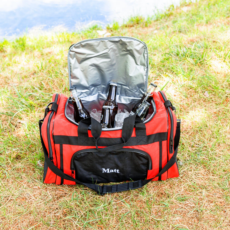 Gym bag with cooler compartment deals