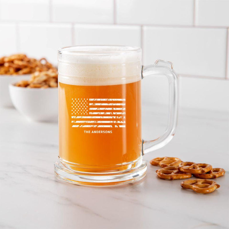 Personalized Patriotic 16oz. Beer Mug