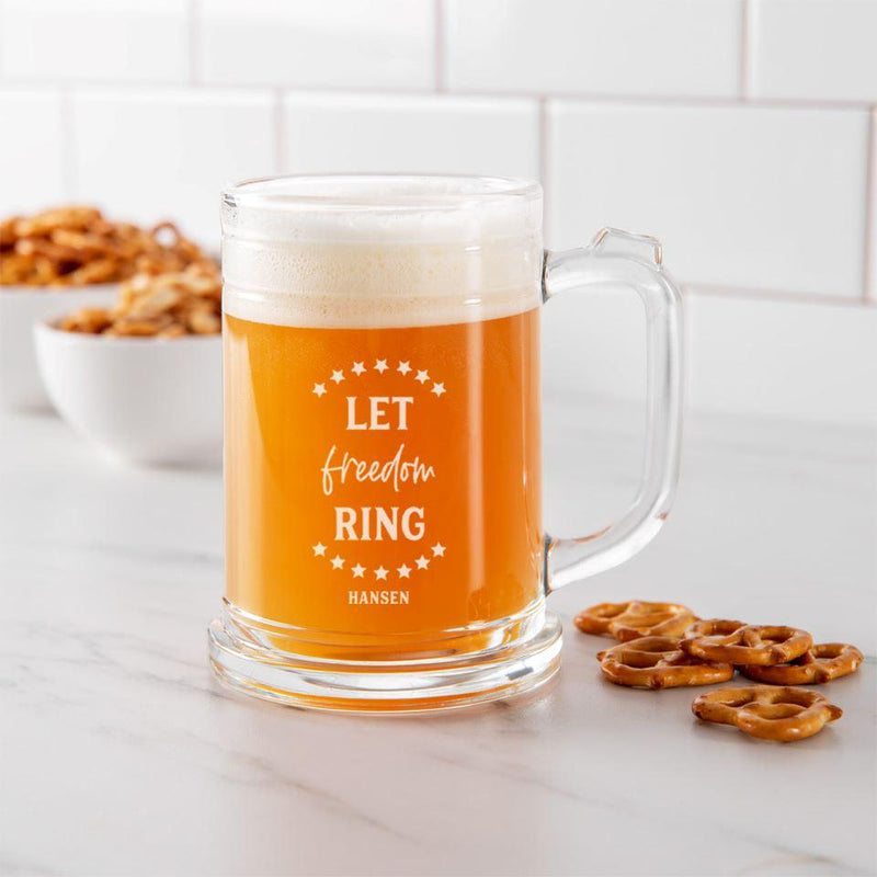 Personalized Patriotic 16oz. Beer Mug
