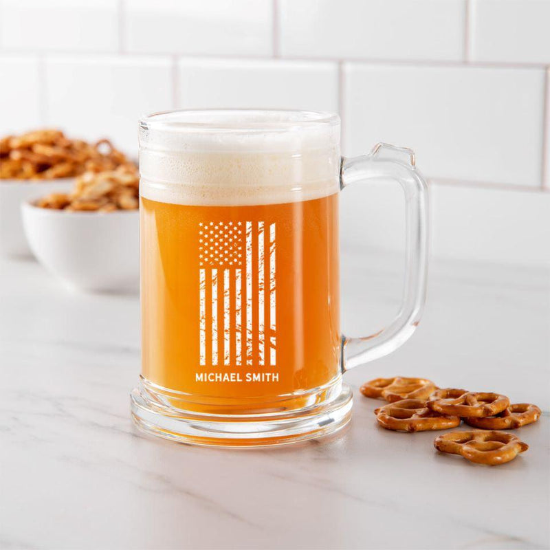 Personalized Patriotic 16oz. Beer Mug