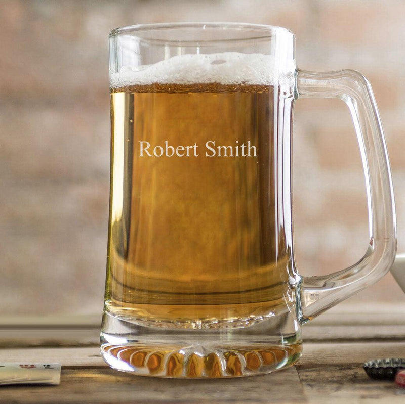 Personalized Glass Beer Mug - 25 oz.