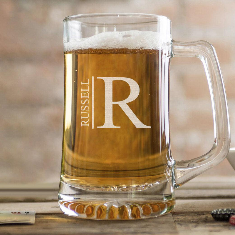 Personalized Glass Beer Mug - 25 oz.