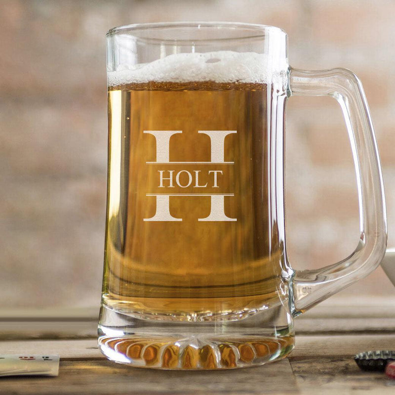 Personalized Glass Beer Mug - 25 oz.