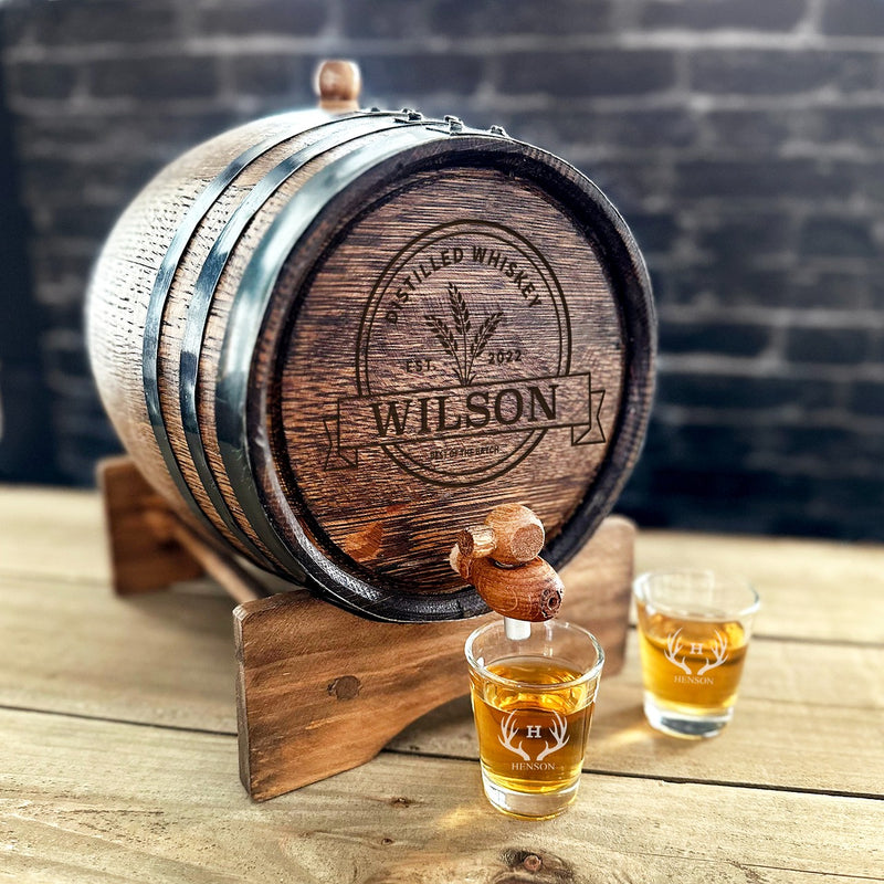 Personalized Aged Oak Whiskey Barrels