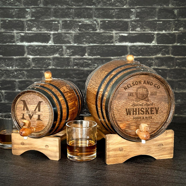 Personalized Aged Oak Whiskey Barrels
