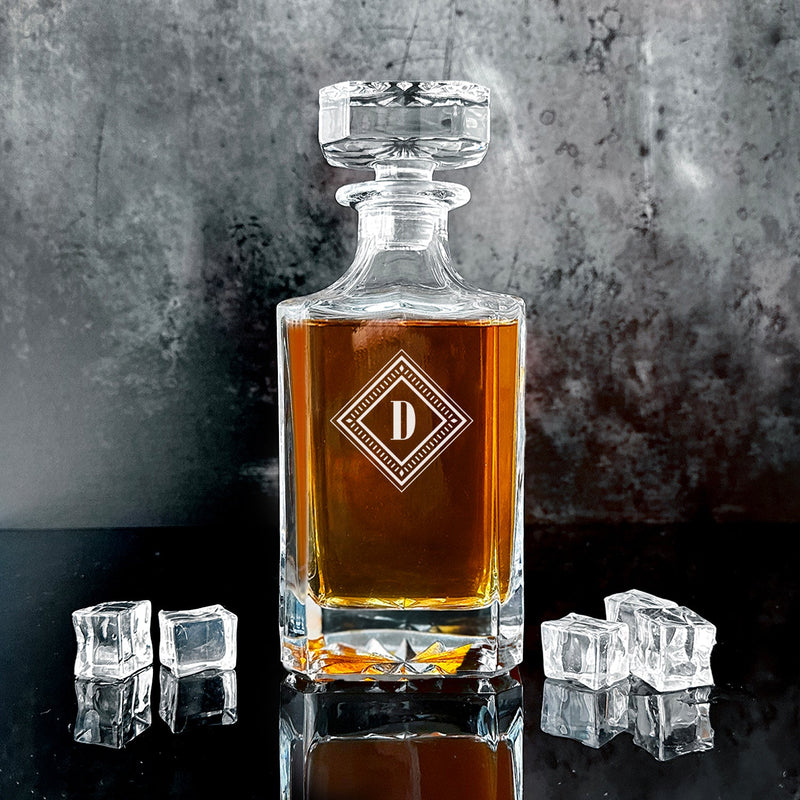 Monogrammed Square Decanter