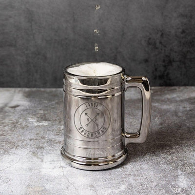 Personalized Groomsmen Metallic Beer Mug