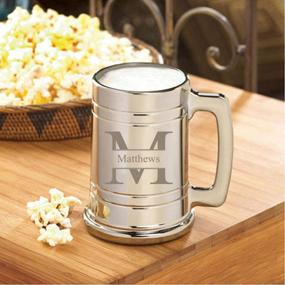 Personalized Monogram Gunmetal Beer Mug