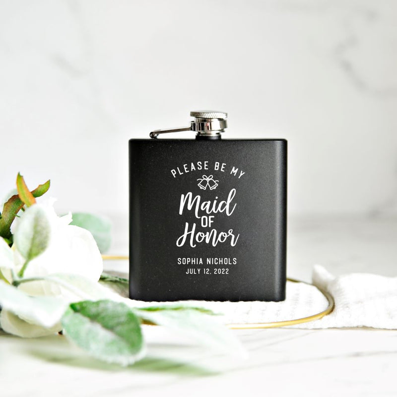 Personalized Bridesmaid Proposal Flasks - Set of 5