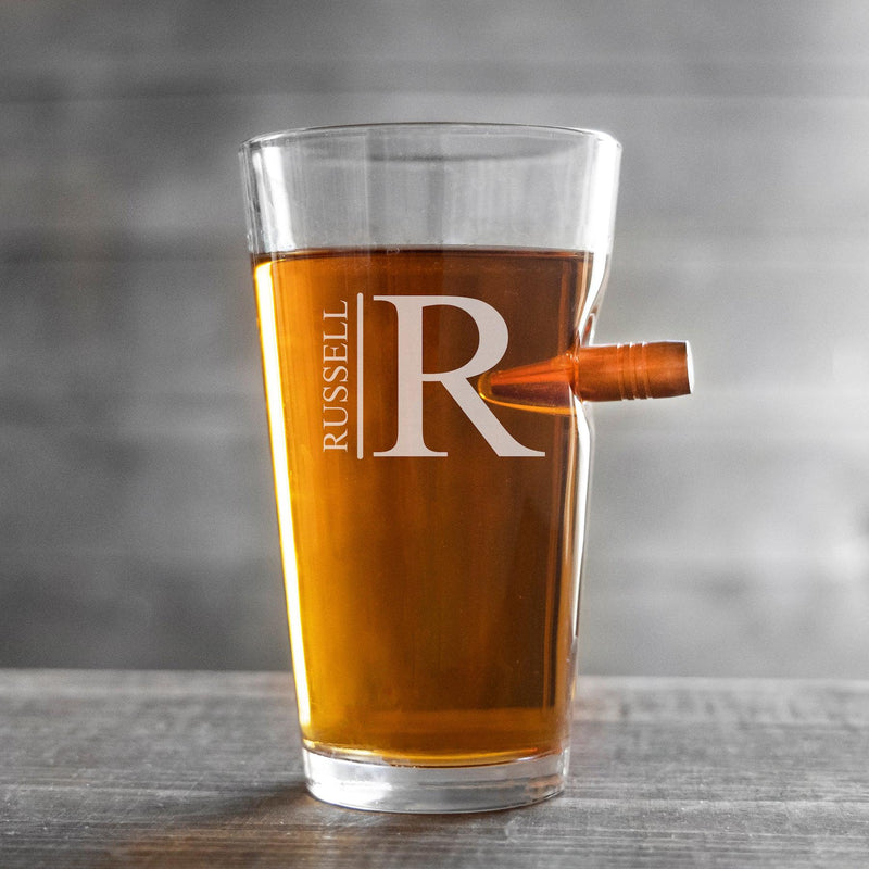 Personalized Bullet Pint Glass - 16oz