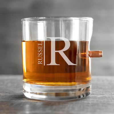 Personalized Bullet Lowball Whiskey Glass