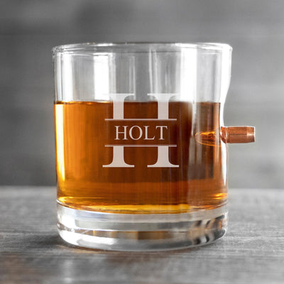 Personalized Bullet Lowball Whiskey Glass