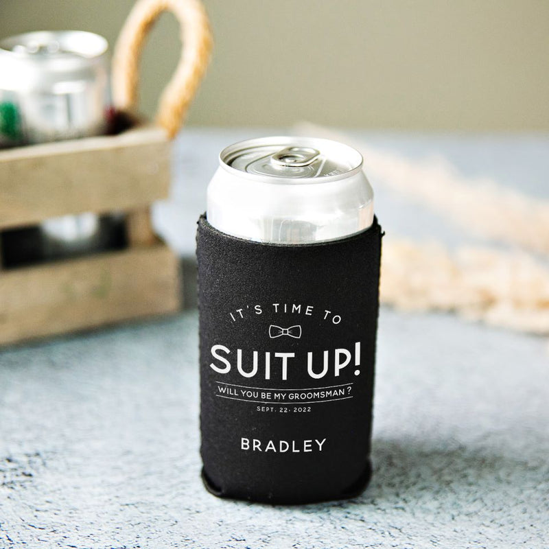 Two-Tone Drink Koozie - Groovy Groomsmen Gifts