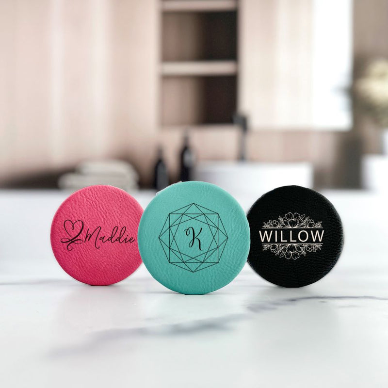 Personalized Leatherette Compact Mirror