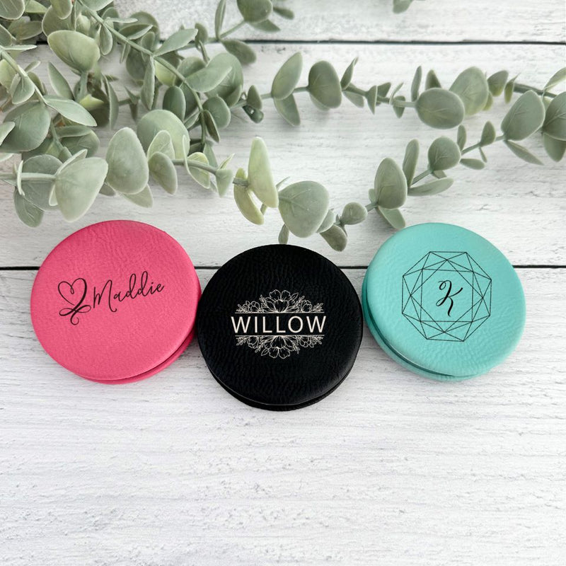 Personalized Leatherette Compact Mirror