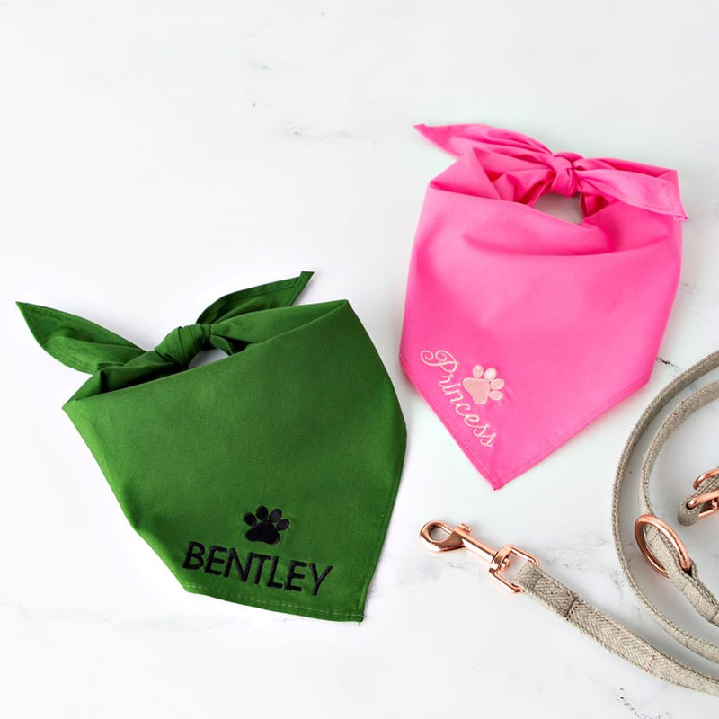 Embroidered Wedding Dog Bandanas