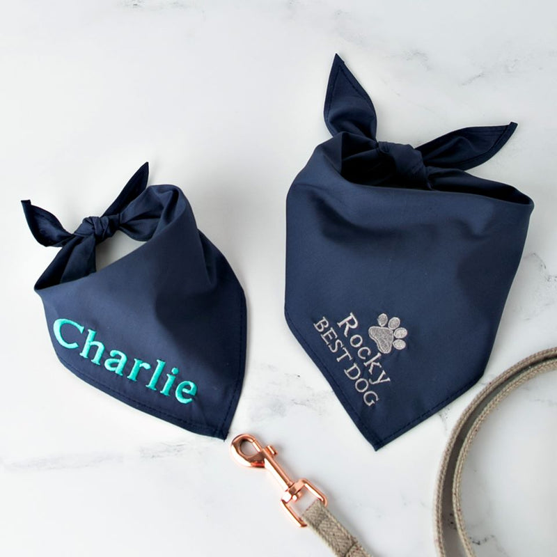 Embroidered Wedding Dog Bandanas