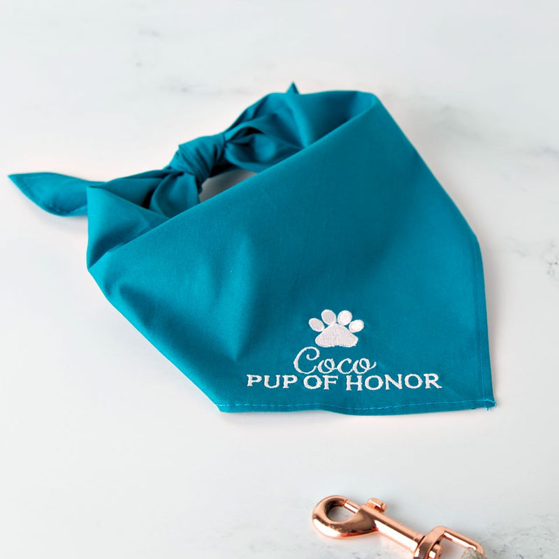 Embroidered Wedding Dog Bandanas