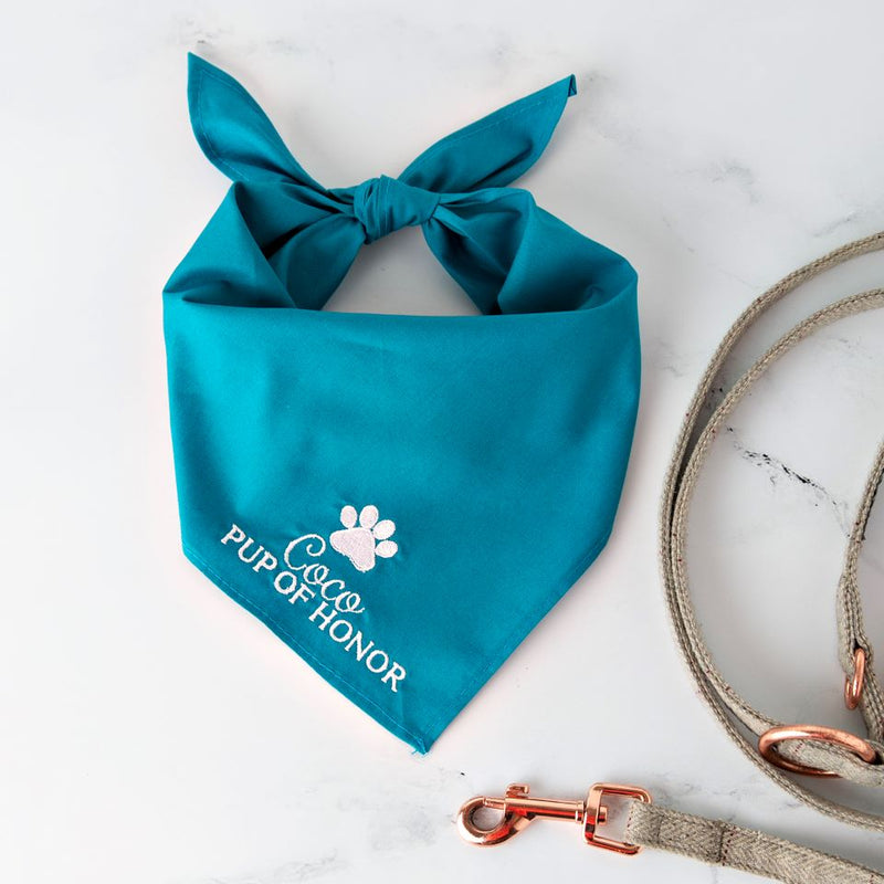 Embroidered Wedding Dog Bandanas